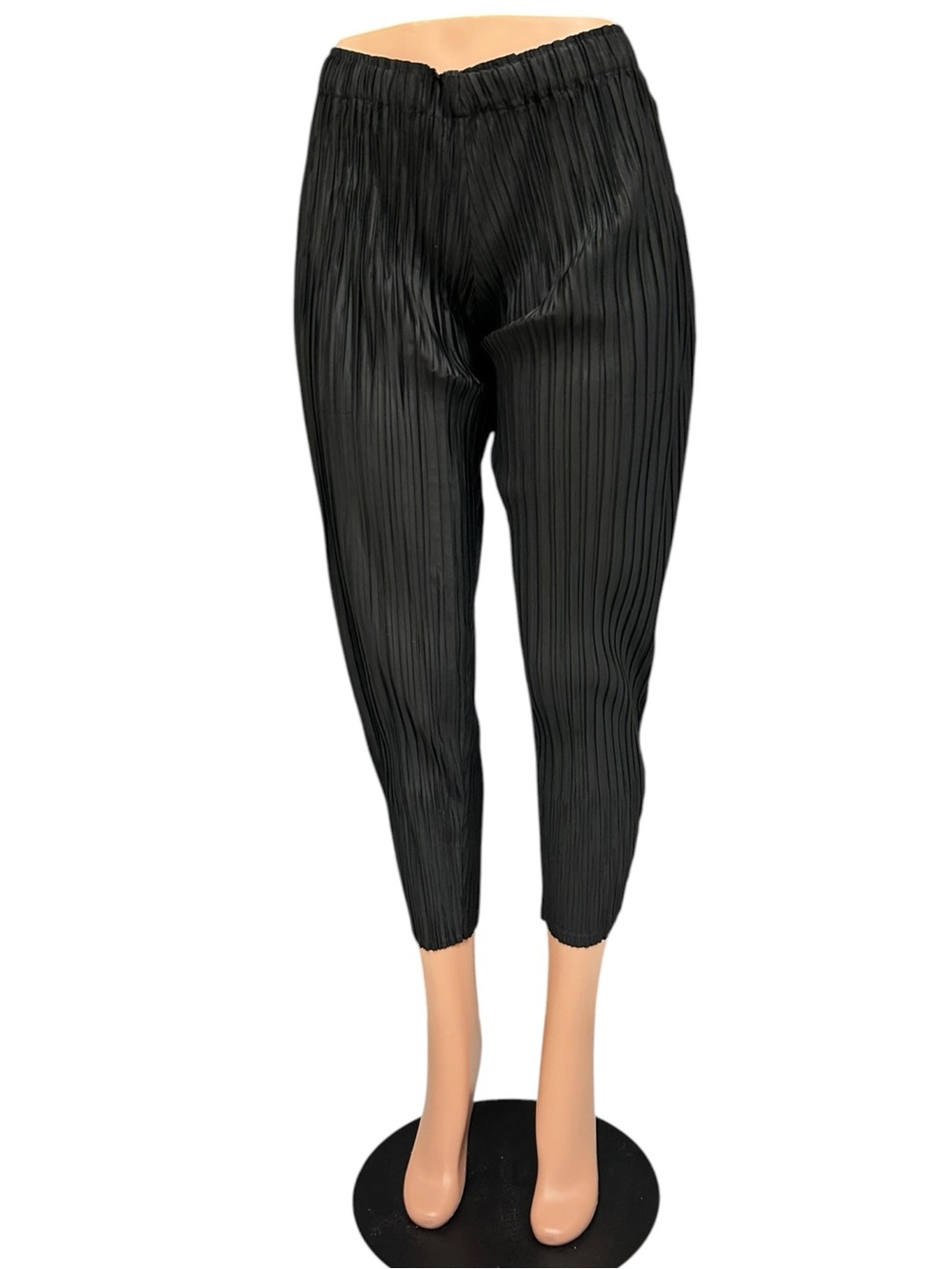 Vintage Christian Dior Black Plissé Pleated Balloon Leg Pants Size Medium